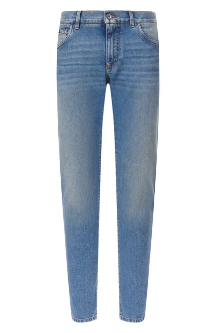 Мужские джинсы slim DOLCE & GABBANA синего цвета, арт. GY07CD/G8MZ6 | Фото 1 (Длина (брюки, джинсы): Стандартные; Автоматизация ТО: Проставлено; Автоматизация состава: Проставлено; Материал внешний: Хлопок)