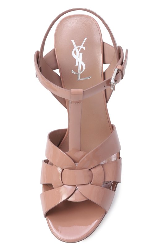 Лакированные босоножки Tribute Saint Laurent 457755/B8I00 Бежевый  457755/B8I00 Фото 6