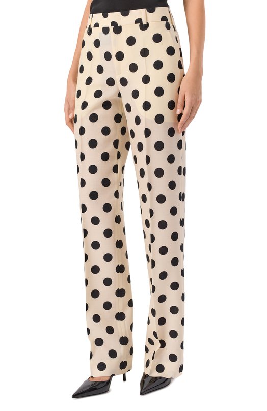 Шерстяные брюки Moschino A0314/5451 Кремовый  A0314/5451 Фото 3