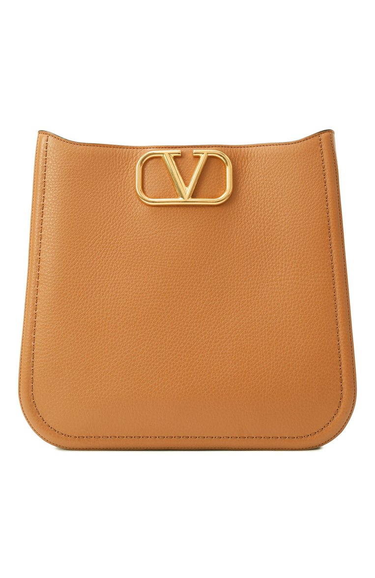 Женская сумка alltime VALENTINO светло-коричневого цвета, арт. 6W2B0R00/IMZ | Фото 1 (Размер: medium; Материал: Натуральная кожа; Ремень/цепочка: На ремешке)