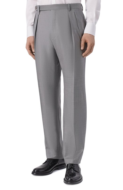 Шерстяные брюки Brioni RP3I0L/P1A0X Серый  RP3I0L/P1A0X Фото 3