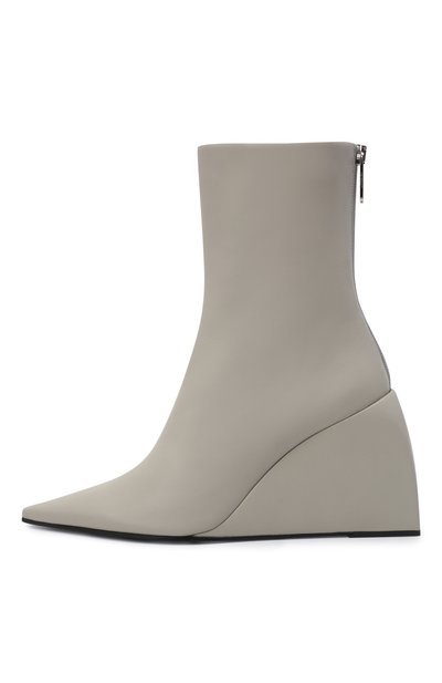 Кожаные ботильоны nappa doll OFF-WHITE серого цвета по цене 109500 руб., арт. 0WIE014F21LEA0010900, фото 3 Кожаные ботильоны nappa doll OFF-WHITE, арт. 0WIE014F21LEA0010900, фото 3