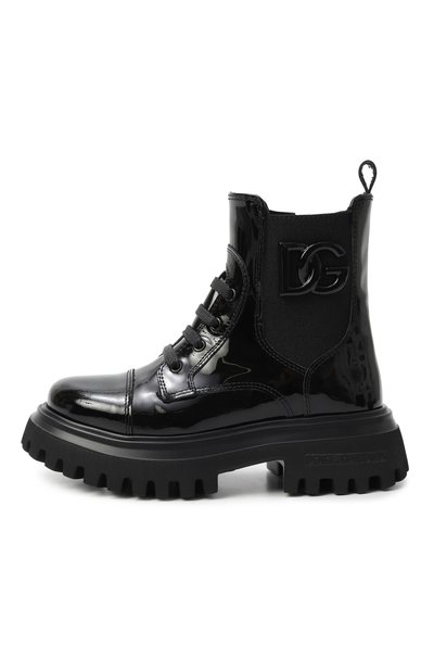 Кожаные ботинки DOLCE & GABBANA черного цвета по цене 79950 руб., арт. D11360/A9A81, фото 2 Кожаные ботинки DOLCE & GABBANA, арт. D11360/A9A81, фото 2
