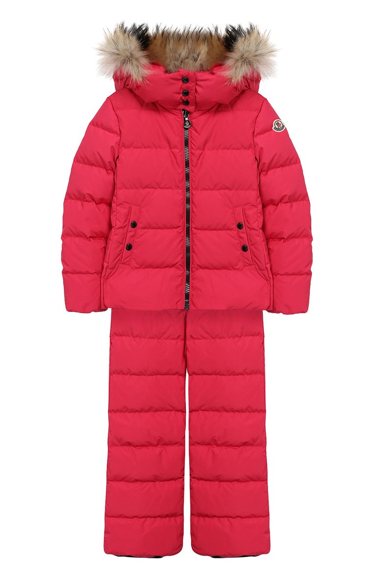 Детский комплект из куртки и комбинезона MONCLER ENFANT фуксия цвета, арт. D2-954-75325-15-57244/4-6A | Фото 1 (Материал внешний: Синтетический материал; Рукава: Длинные; Материал подклада: Синтетический материал; Девочки Кросс-КТ: Комбинезон-верхняя одежда; Ювелирные украшения: Назначено; Драгоценные камни: Проставлено; Материал сплава: Проставлено; Кросс-КТ: Зима)