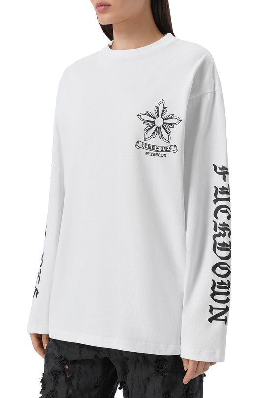 Хлопковый лонгслив Comme des Fuckdown CFABW01675 Белый  CFABW01675 Фото 3