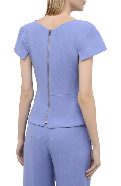 Шерстяной топ ROLAND MOURET голубого цвета по цене 69800 руб., арт. PW20/S0968/F4044, фото 4 Шерстяной топ ROLAND MOURET, арт. PW20/S0968/F4044, фото 4