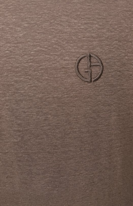 Льняная футболка Giorgio Armani GM001099/TE13875 Коричневый  GM001099/TE13875 Фото 6