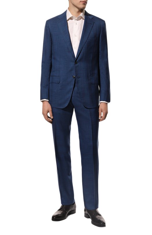 

Костюм из смеси кашемира и шерсти Kiton, Синий