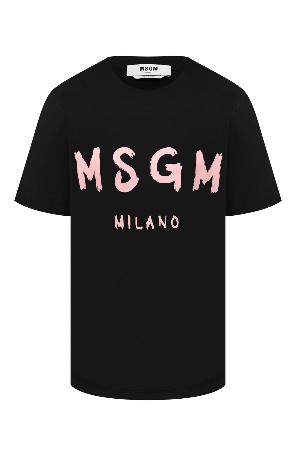 Хлопковая футболка MSGM черного цвета по цене 11650 руб., арт. 3241MDM510 227298, фото 1 Хлопковая футболка MSGM, арт. 3241MDM510 227298, фото 1