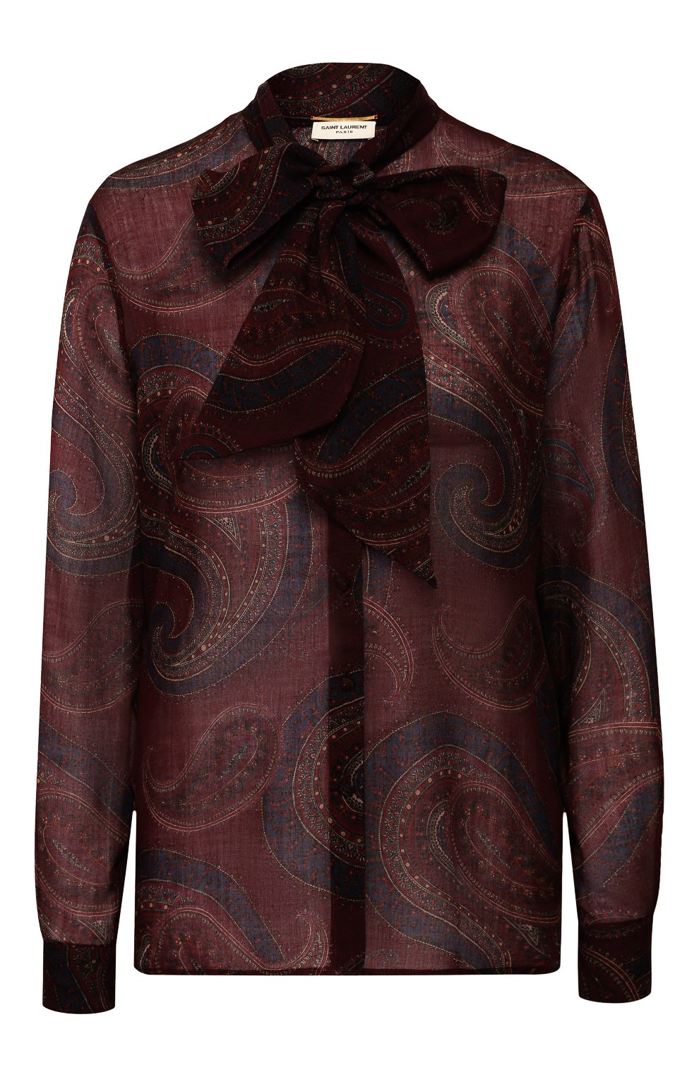 Шерстяная рубашка SAINT LAURENT сиреневого цвета по цене 120500 руб., арт. 616895/Y7A22, фото 1 Шерстяная рубашка SAINT LAURENT, арт. 616895/Y7A22, фото 1