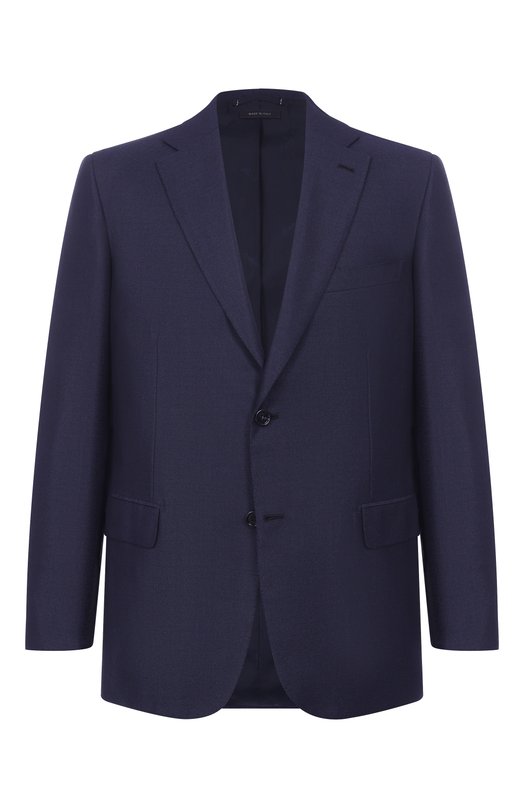 Пиджак из шерсти и шелка Brioni RG0D0Q/PCA82 Синий RG0D0Q/PCA82