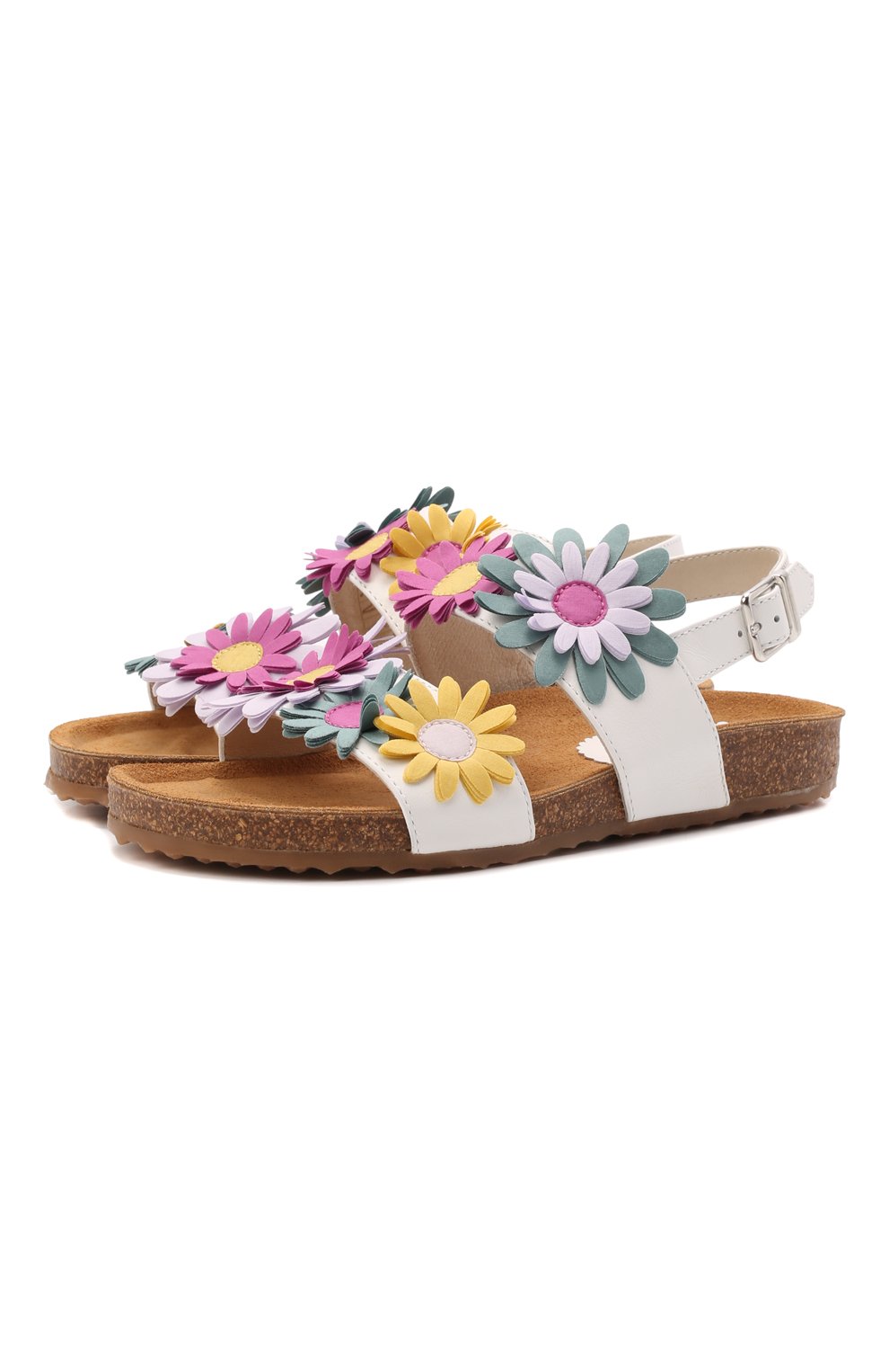 Кожаные сандалии IL GUFO белого цвета по цене 24100 руб., арт. G537/VITELL0 NAPPAC0L0RS/31-34, фото 1 Кожаные сандалии IL GUFO, арт. G537/VITELL0 NAPPAC0L0RS/31-34, фото 1