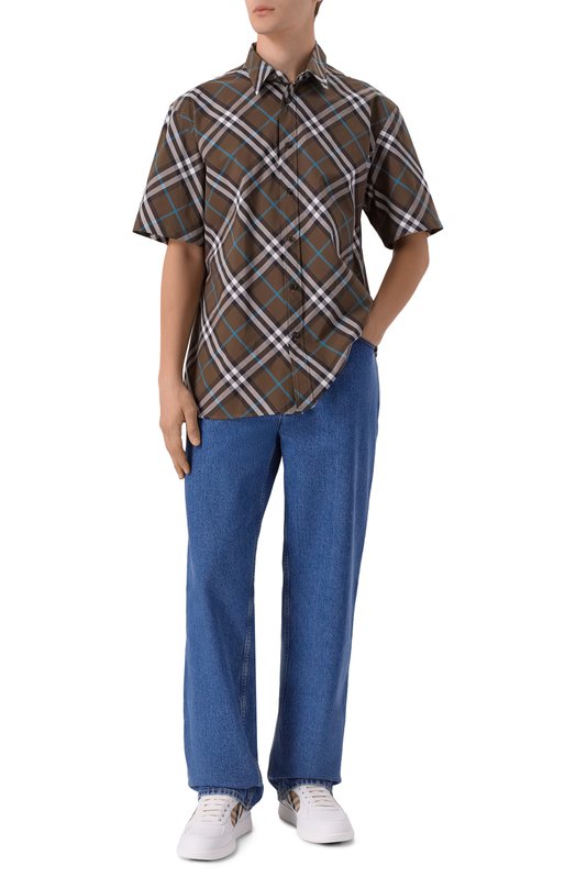 Хлопковая рубашка Burberry 8099224 Коричневый  8099224 Фото 2