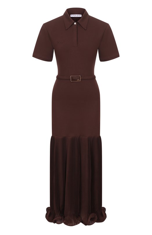 Хлопковое платье ROWEN ROSE RR_J453 Коричневый RR_J453