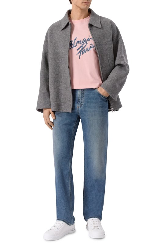 Хлопковая футболка Balmain GH1EG000/BD41 Розовый  GH1EG000/BD41 Фото 2