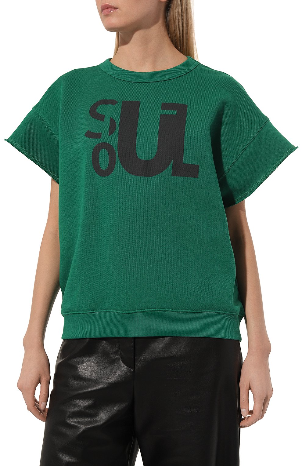 Хлопковый свитшот EMPORIO ARMANI зеленого цвета по цене 21700 руб., арт. 3R2M9J/1JXAZ, фото 3 Хлопковый свитшот EMPORIO ARMANI, арт. 3R2M9J/1JXAZ, фото 3