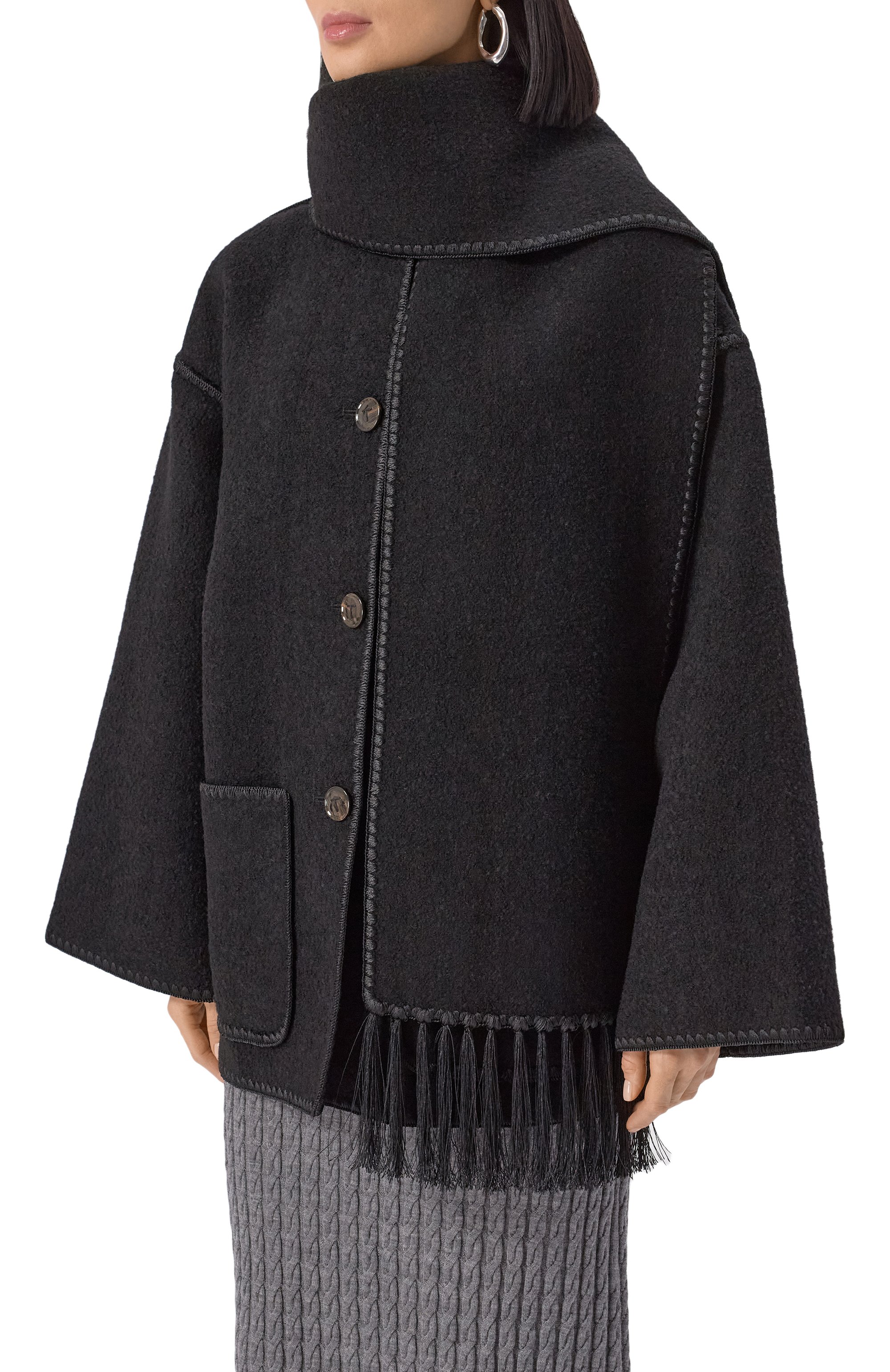 Шерстяное полупальто TOTEME, арт. 244-WR0918-FB0292, фото 3