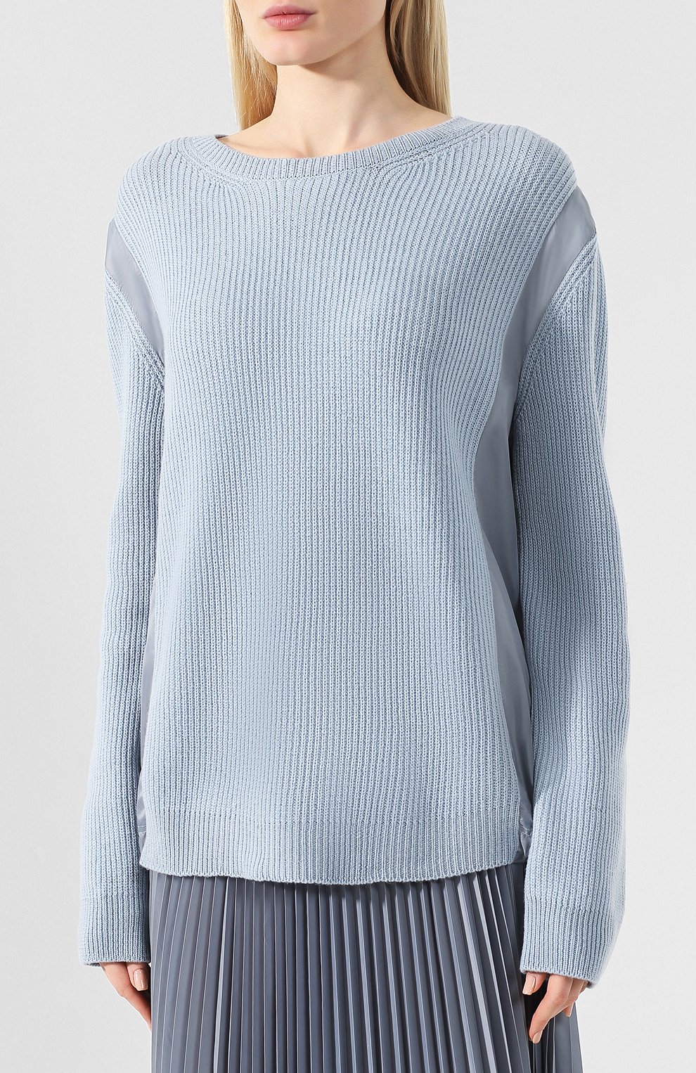 Шерстяной пуловер REDVALENTINO голубого цвета по цене 45350 руб., арт. RR3KCA21/EIK, фото 3 Шерстяной пуловер REDVALENTINO, арт. RR3KCA21/EIK, фото 3