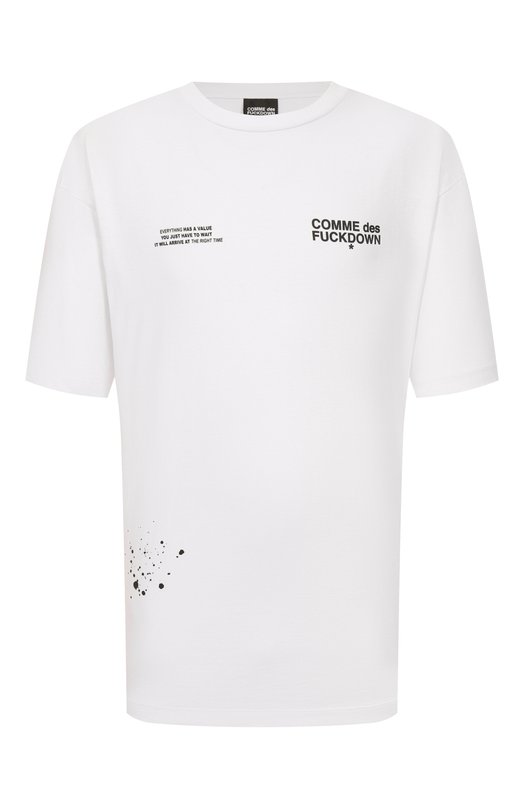 Хлопковая футболка Comme des Fuckdown CFABM01749 Белый CFABM01749