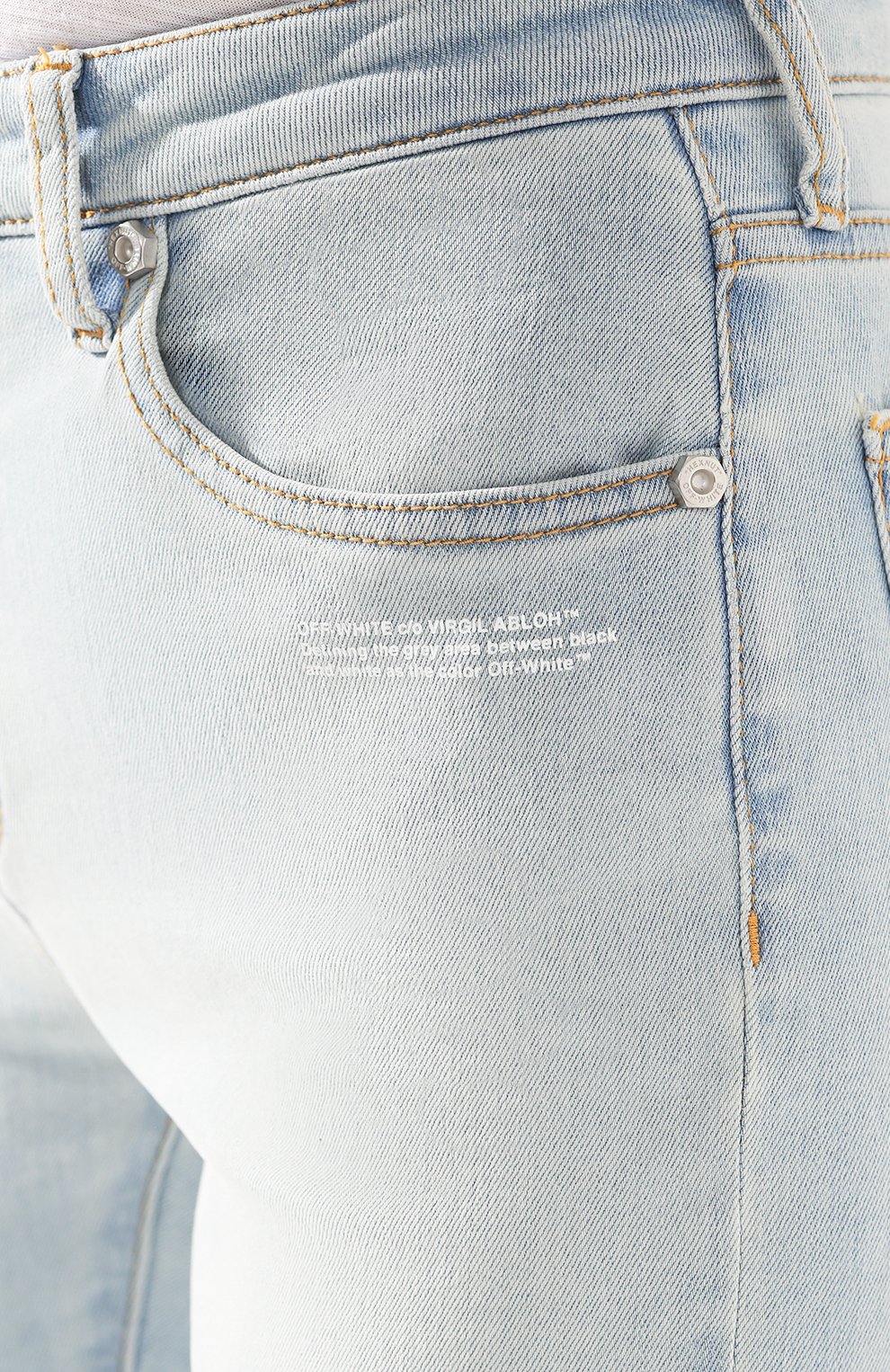 Джинсы OFF-WHITE голубого цвета по цене 49950 руб., арт. 0WYA003R20H300687100, фото 5 Джинсы OFF-WHITE, арт. 0WYA003R20H300687100, фото 5