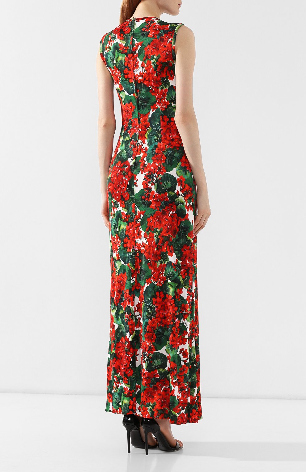 Платье с принтом DOLCE & GABBANA красного цвета по цене 228000 руб., арт. F6C3AT/FSG0W, фото 4 Платье с принтом DOLCE & GABBANA, арт. F6C3AT/FSG0W, фото 4