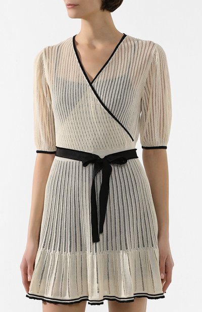 Хлопковое платье REDVALENTINO кремового цвета по цене 65450 руб., арт. TR3KDB18/4WB, фото 3 Хлопковое платье REDVALENTINO, арт. TR3KDB18/4WB, фото 3
