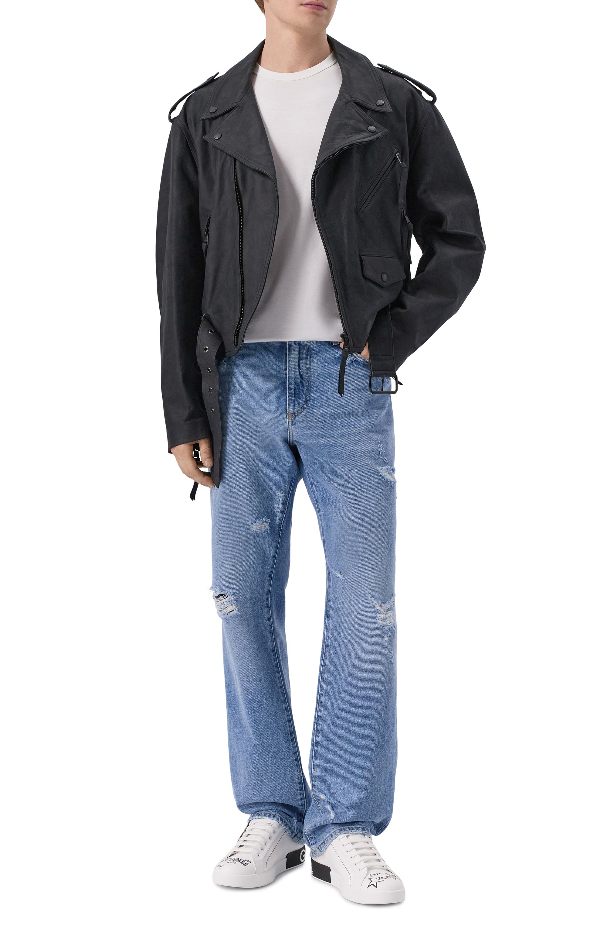 Кожаные кеды portofino DOLCE & GABBANA, арт. CS1760/A9AG1, фото 2