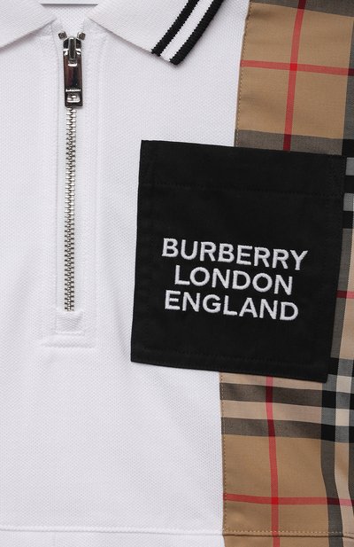 Хлопковое платье BURBERRY белого цвета по цене 19300 руб., арт. 8042635, фото 3 Хлопковое платье BURBERRY, арт. 8042635, фото 3