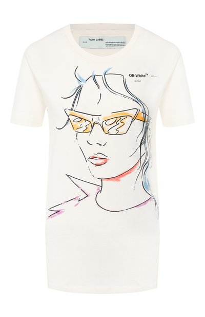 Женская хлопковая футболка OFF-WHITE, арт. 0WAA049E19B070620110