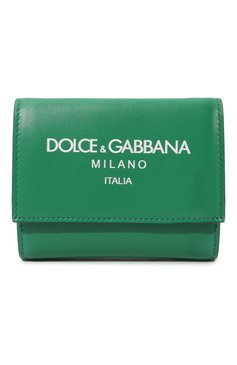 Мужской кожаное портмоне DOLCE & GABBANA зеленого цвета, арт. BP3271/AN244 | Фото 1 (Материал: Натуральная кожа; Материал сплава: Проставлено; Нос: Не проставлено)