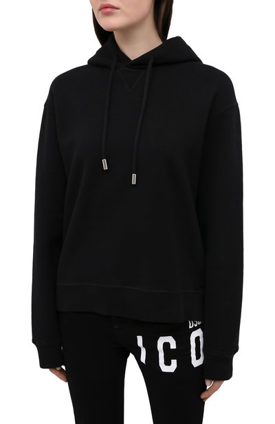 Хлопковое худи DSQUARED2 черного цвета по цене 49950 руб., арт. S80GU0032/S25042, фото 3 Хлопковое худи DSQUARED2, арт. S80GU0032/S25042, фото 3