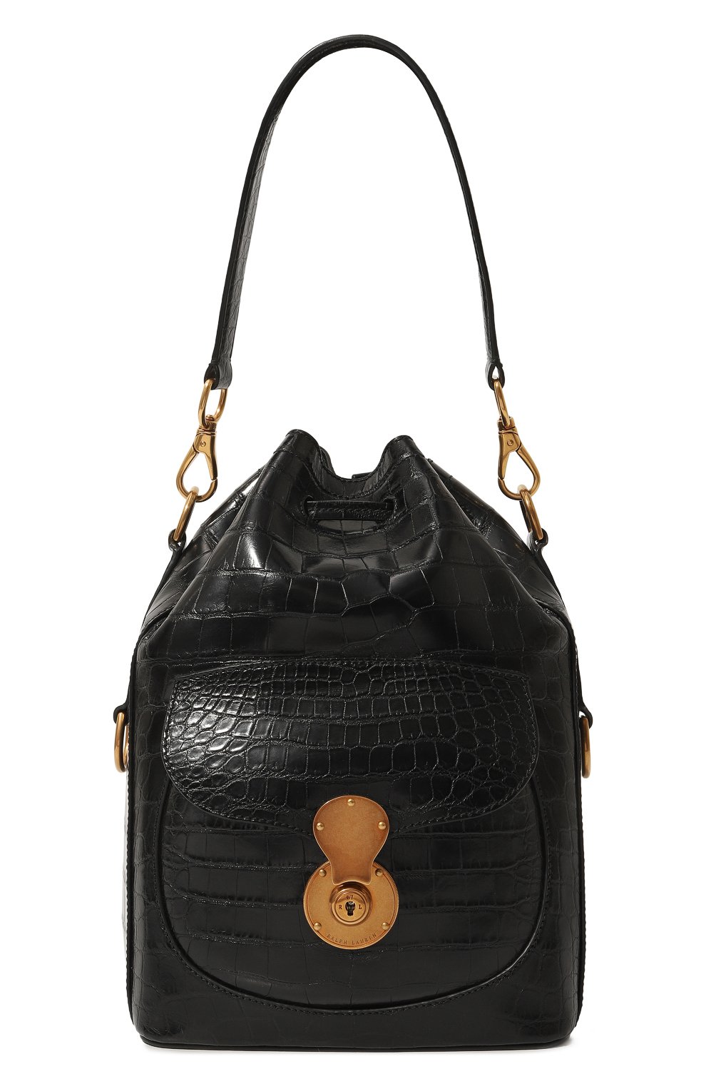 Сумка ricky из кожи крокодила RALPH LAUREN черного цвета по цене 1855000 руб., арт. 69H/ITJ47/FTJ47, фото 1 Сумка ricky из кожи крокодила RALPH LAUREN, арт. 69H/ITJ47/FTJ47, фото 1