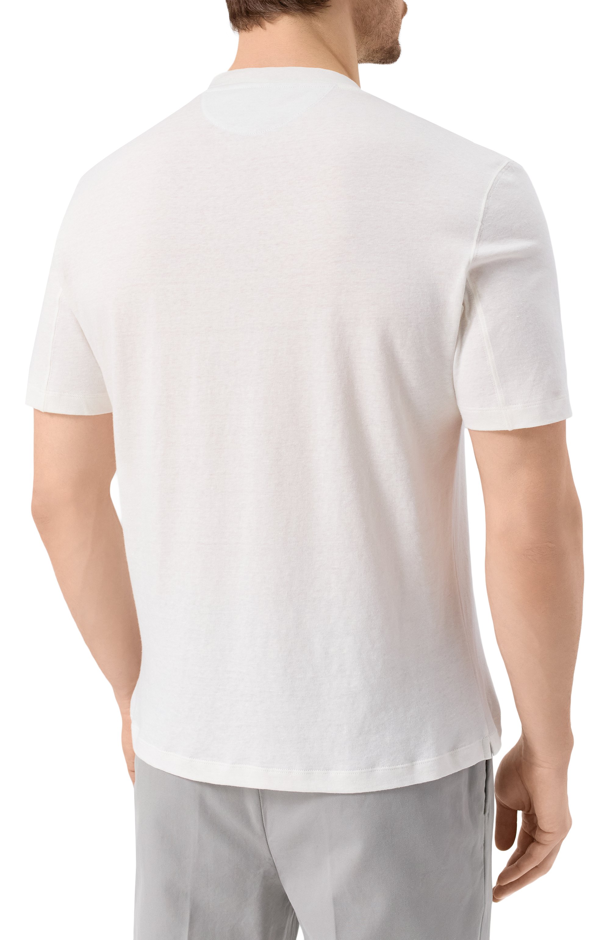 Футболка изо льна и хлопка BRUNELLO CUCINELLI, арт. MW8351308, фото 4