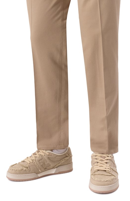 Текстильные кеды Fendi Match Fendi 7E1495AN8L F1LQI Бежевый  7E1495AN8L F1LQI Фото 3
