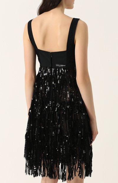 Мини-платье с завышенной талией и пайетками DOLCE & GABBANA, арт. F67G7Z/HLMQB, фото 4