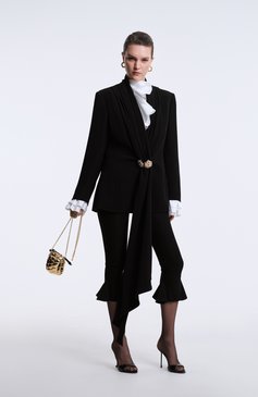 Женская хлопковая блузка BALMAIN белого цвета, арт. EF1HU296/CB02 | Фото 7 (Рукава: Длинные; Драгоценные камни: Проставлено; Длина (для топов): Укороченные; Материал сплава: Проставлено; Женское Кросс-КТ: Блуза-одежда; Стили: Кэжуэл; Принт: Без принта; Материал внешний: Хлопок)