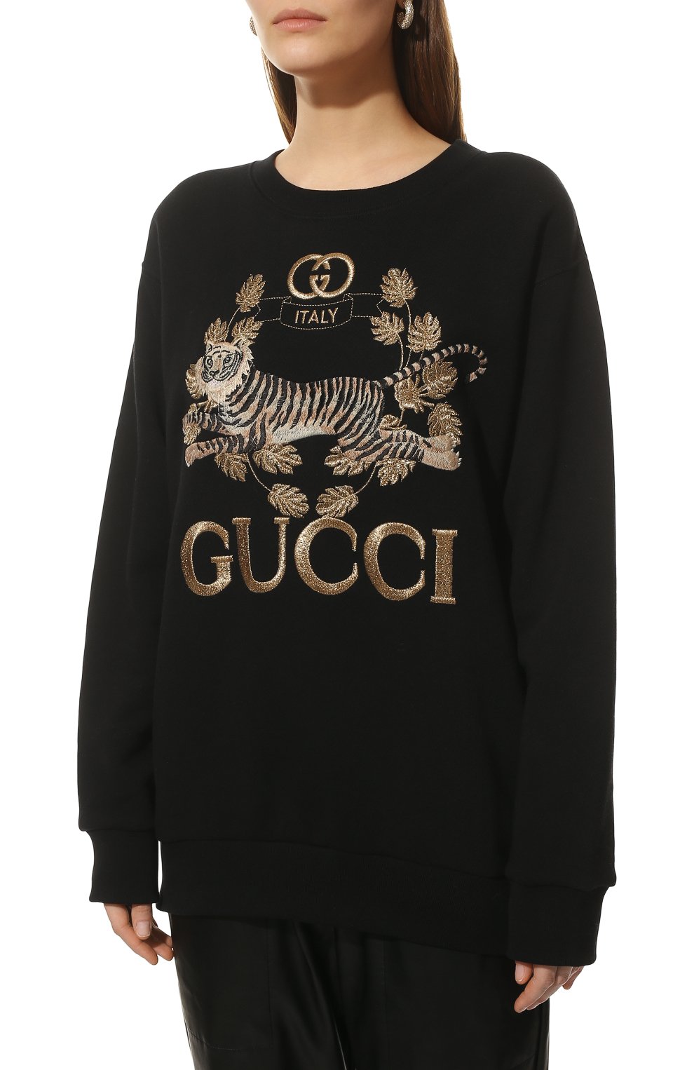 Хлопковый свитшот GUCCI черного цвета по цене 141120 руб., арт. 617964/XJD4I, фото 3 Хлопковый свитшот GUCCI, арт. 617964/XJD4I, фото 3
