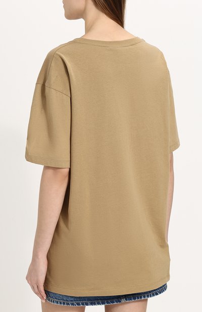 Хлопковая футболка свободного кроя с логотипом бренда GUCCI, арт. 492347/X3L13, фото 4