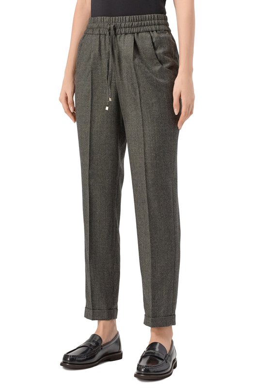 Шерстяные брюки Kiton D37102 Зелёный  D37102 Фото 3