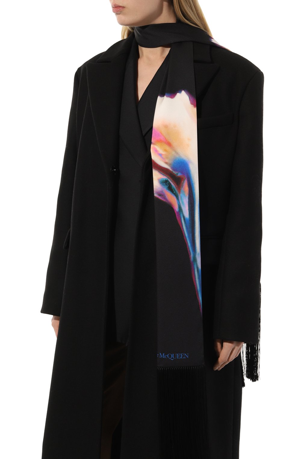 Шелковый шарф ALEXANDER MCQUEEN, арт. 757618/3011Q, фото 2