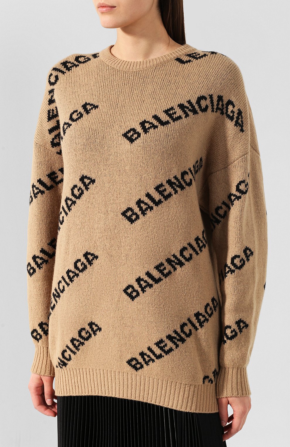 Шерстяной пуловер BALENCIAGA бежевого цвета по цене 133500 руб., арт. 581027/T1473, фото 3 Шерстяной пуловер BALENCIAGA, арт. 581027/T1473, фото 3