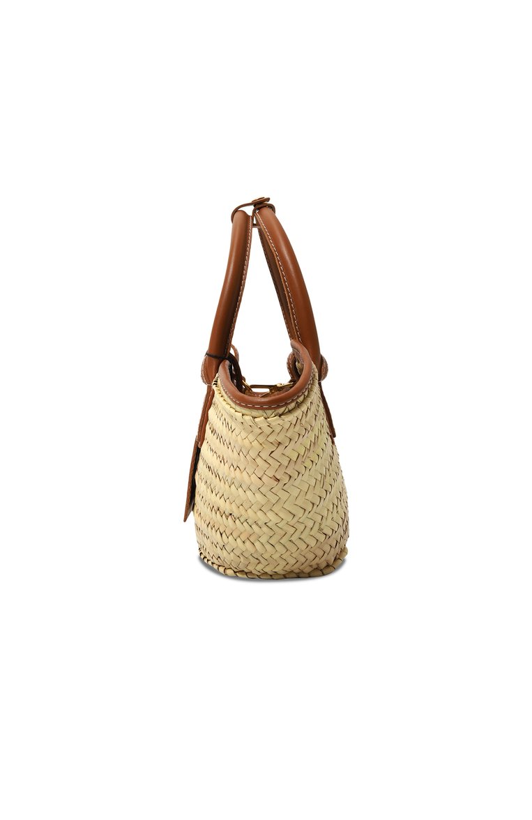 Женская сумка le panier soleil JACQUEMUS бежевого цвета, арт. 23E/223BA044-3072 | Фото 4 (Драгоценные камни: Проставлено; Материал сплава: Проставлено; Размер: medium; Материал: Рафия)
