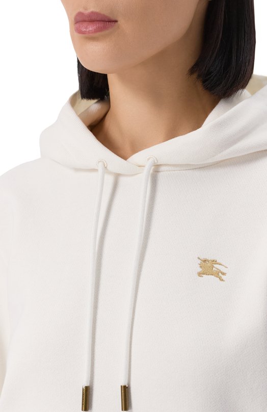 Хлопковое худи Burberry 8110965 Белый  8110965 Фото 5