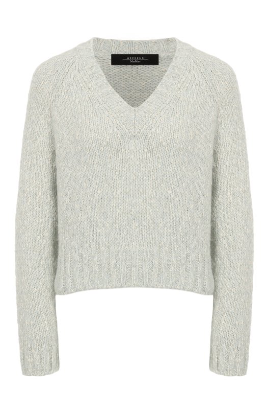 Свитер из хлопка и шерсти Weekend Max Mara AL0A Голубой AL0A