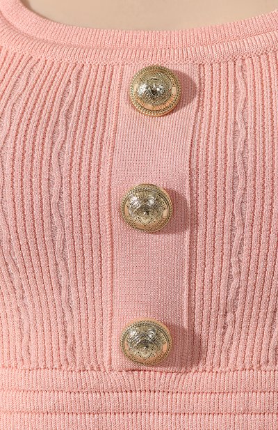 Топ из вискозы BALMAIN розового цвета по цене 54000 руб., арт. TF10007/K030, фото 5 Топ из вискозы BALMAIN, арт. TF10007/K030, фото 5