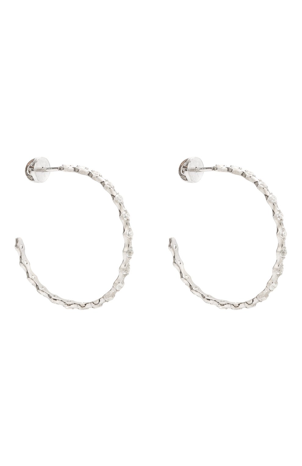 Серьги-хупсы с белыми топазами MOONKA, арт. bh-kon-r, фото 3