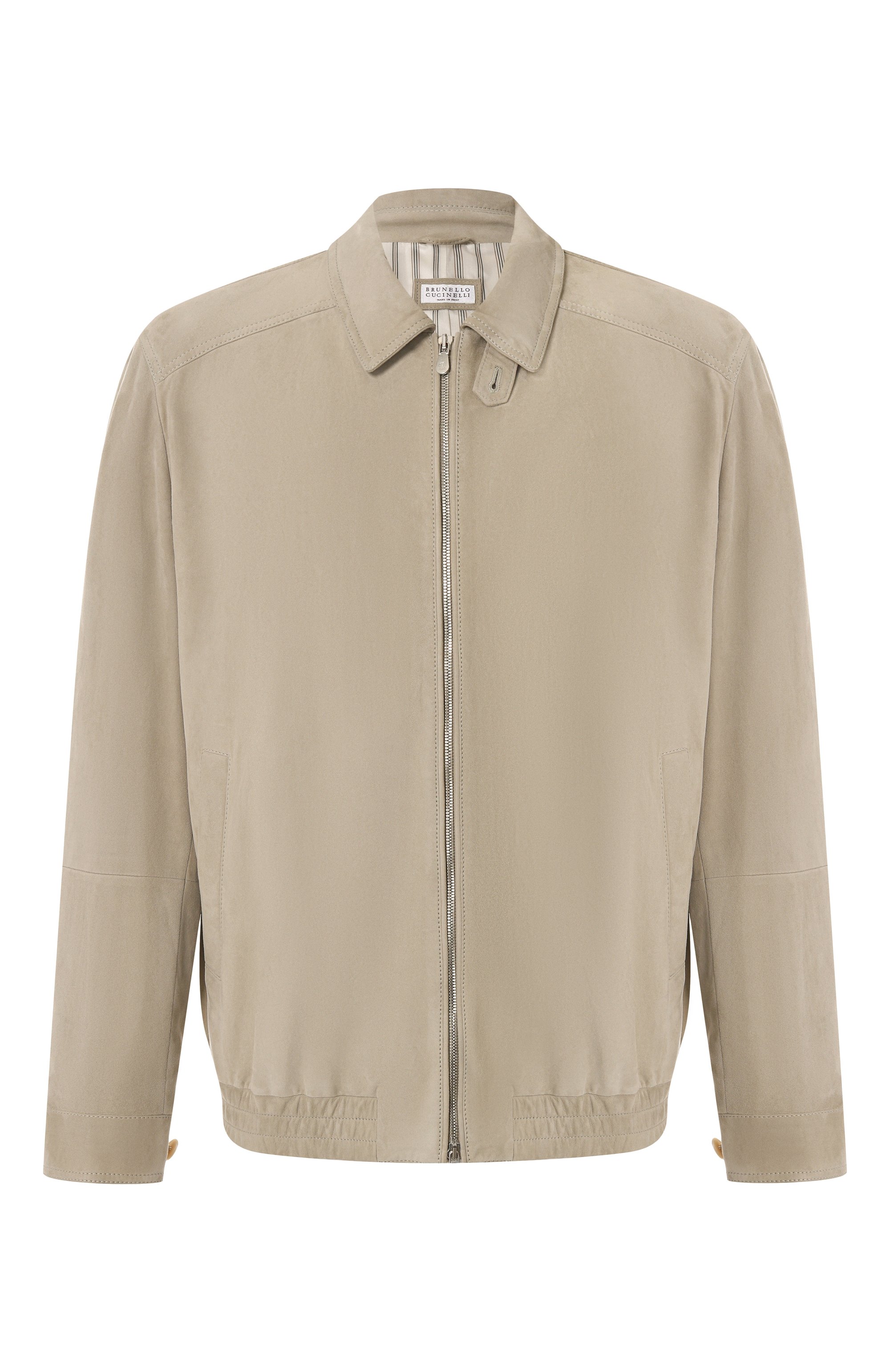 Замшевый бомбер BRUNELLO CUCINELLI бежевого цвета по цене 720500 руб., арт. M0PCL1989P, фото 1 Замшевый бомбер BRUNELLO CUCINELLI, арт. M0PCL1989P, фото 1