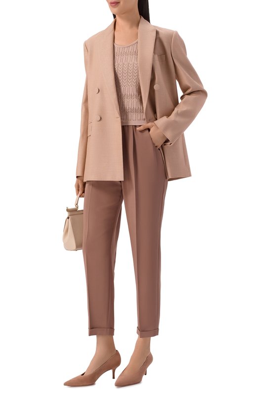 Шелковые брюки Kiton D37102K0977 Коричневый  D37102K0977 Фото 2