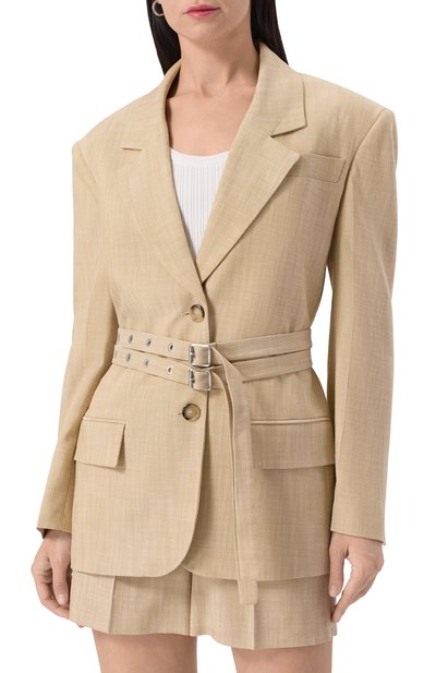 Жакет из вискозы PINKO бежевого цвета по цене 52100 руб., арт. 104887/A2EJ, фото 3 Жакет из вискозы PINKO, арт. 104887/A2EJ, фото 3