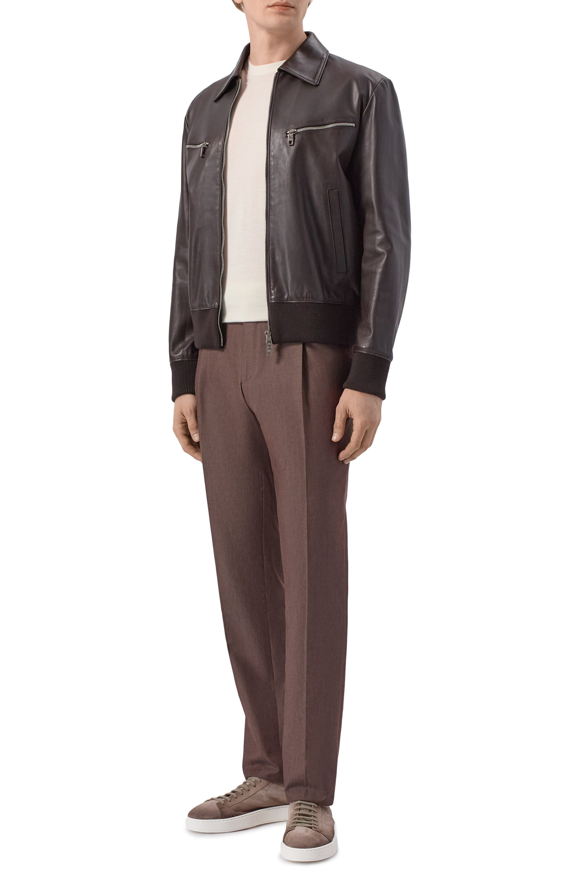 Брюки из хлопка и кашемира CORNELIANI темно-коричневого цвета по цене 57650 руб., арт. 275B03/2714103, фото 2 Брюки из хлопка и кашемира CORNELIANI, арт. 275B03/2714103, фото 2